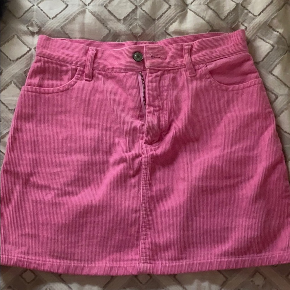 Brandy Melville pink corduroy skirt